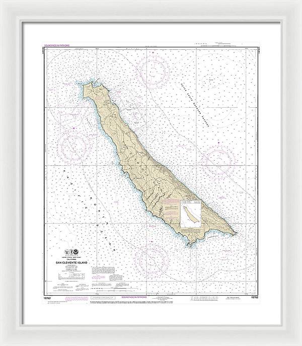 Nautical Chart-18762 San Clemente Island - Framed Print