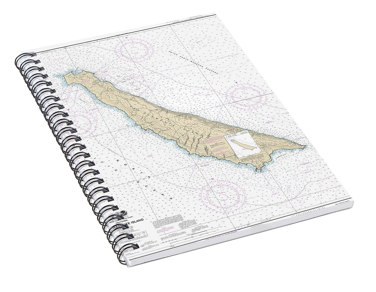 Nautical Chart-18762 San Clemente Island - Spiral Notebook