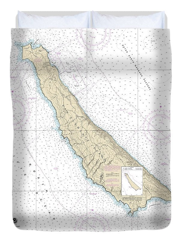 Nautical Chart-18762 San Clemente Island - Duvet Cover