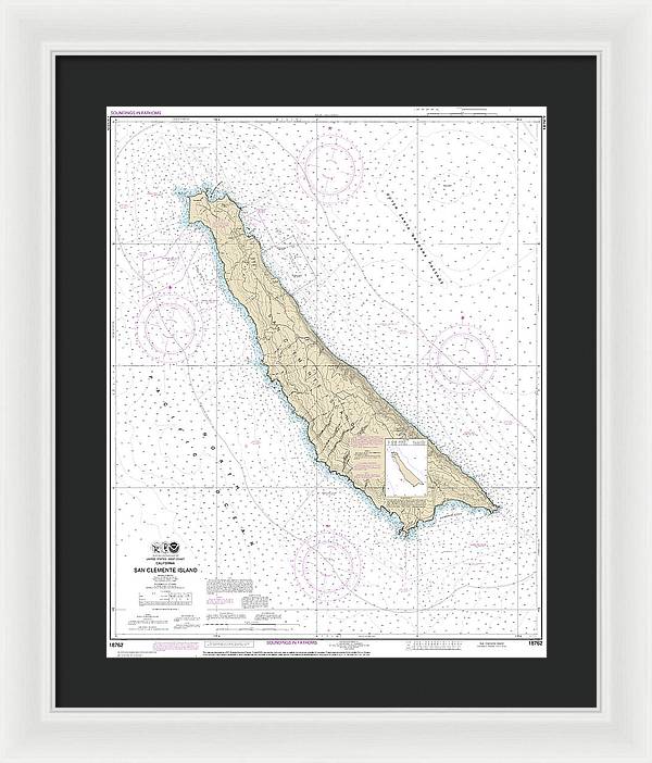 Nautical Chart-18762 San Clemente Island - Framed Print