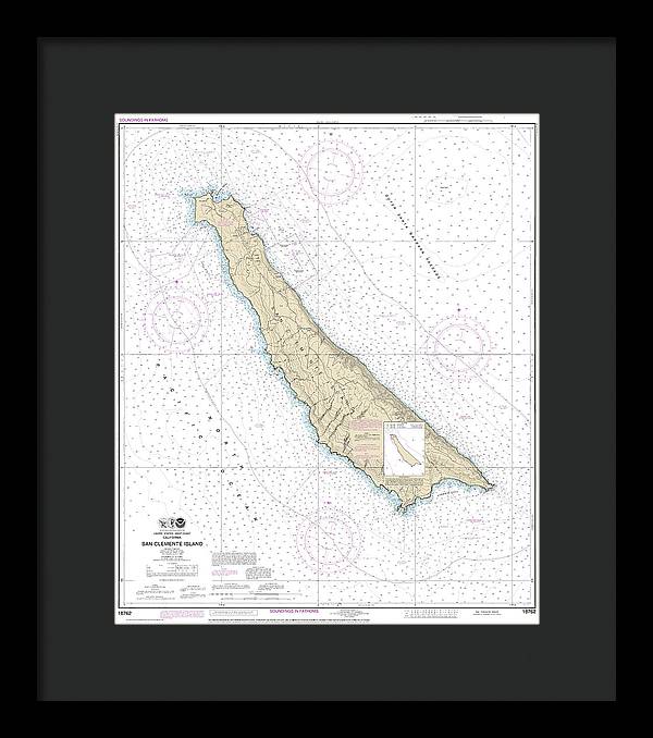 Nautical Chart-18762 San Clemente Island - Framed Print