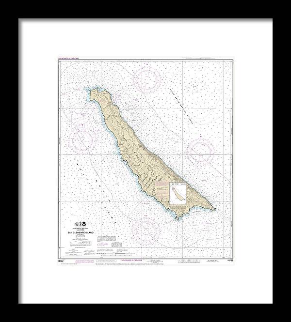 Nautical Chart-18762 San Clemente Island - Framed Print