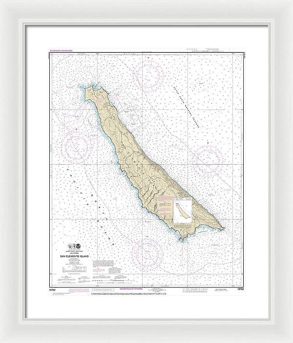 Nautical Chart-18762 San Clemente Island - Framed Print