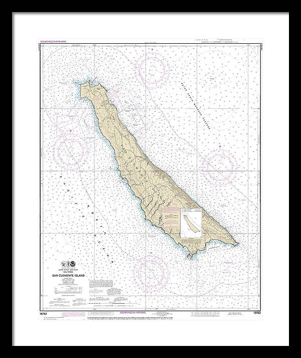 Nautical Chart-18762 San Clemente Island - Framed Print