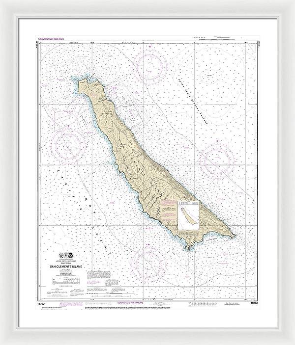 Nautical Chart-18762 San Clemente Island - Framed Print