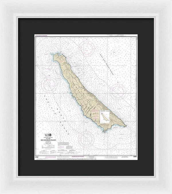 Nautical Chart-18762 San Clemente Island - Framed Print