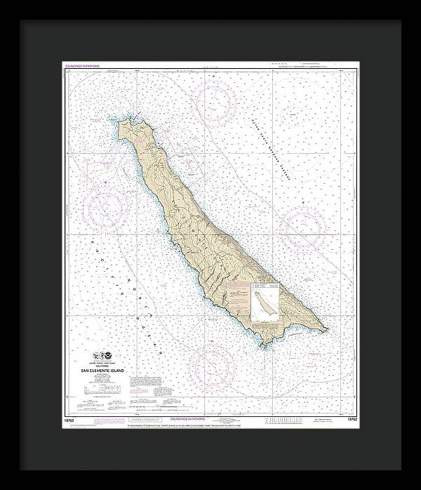 Nautical Chart-18762 San Clemente Island - Framed Print