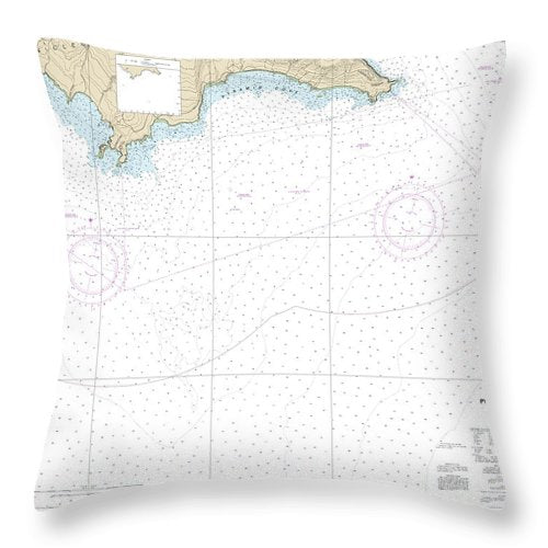 Nautical Chart-18764 San Clemente Island Pyramid Cove-approaches - Throw Pillow