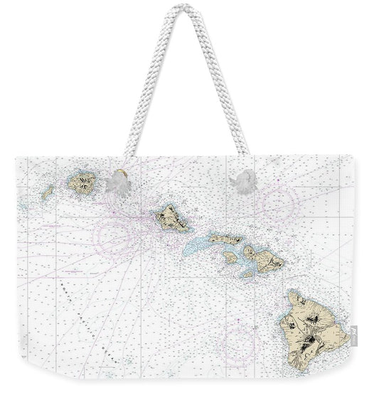 Nautical Chart-19004 Hawaiian Islands - Weekender Tote Bag