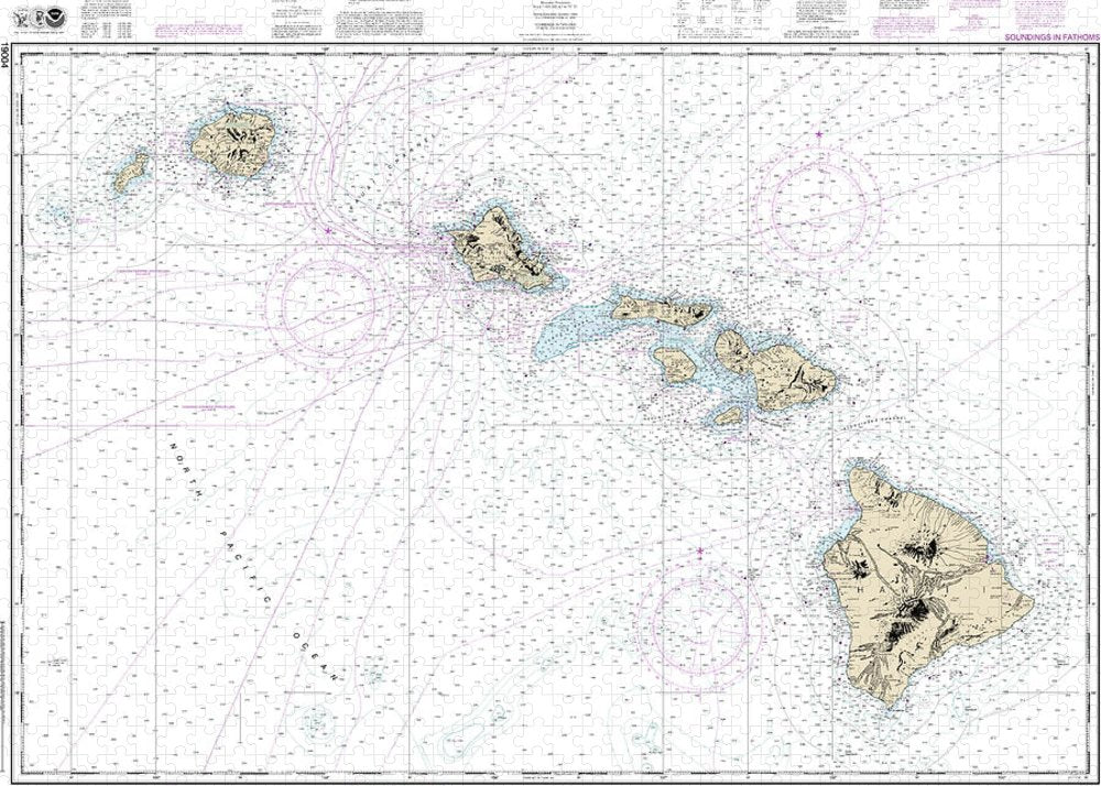 Nautical Chart-19004 Hawaiian Islands - Puzzle