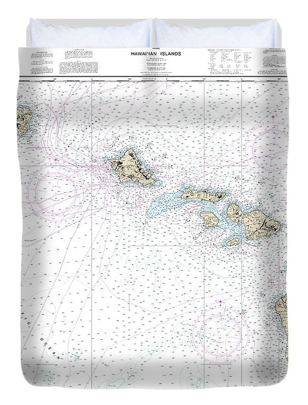 Nautical Chart-19004 Hawaiian Islands - Duvet Cover