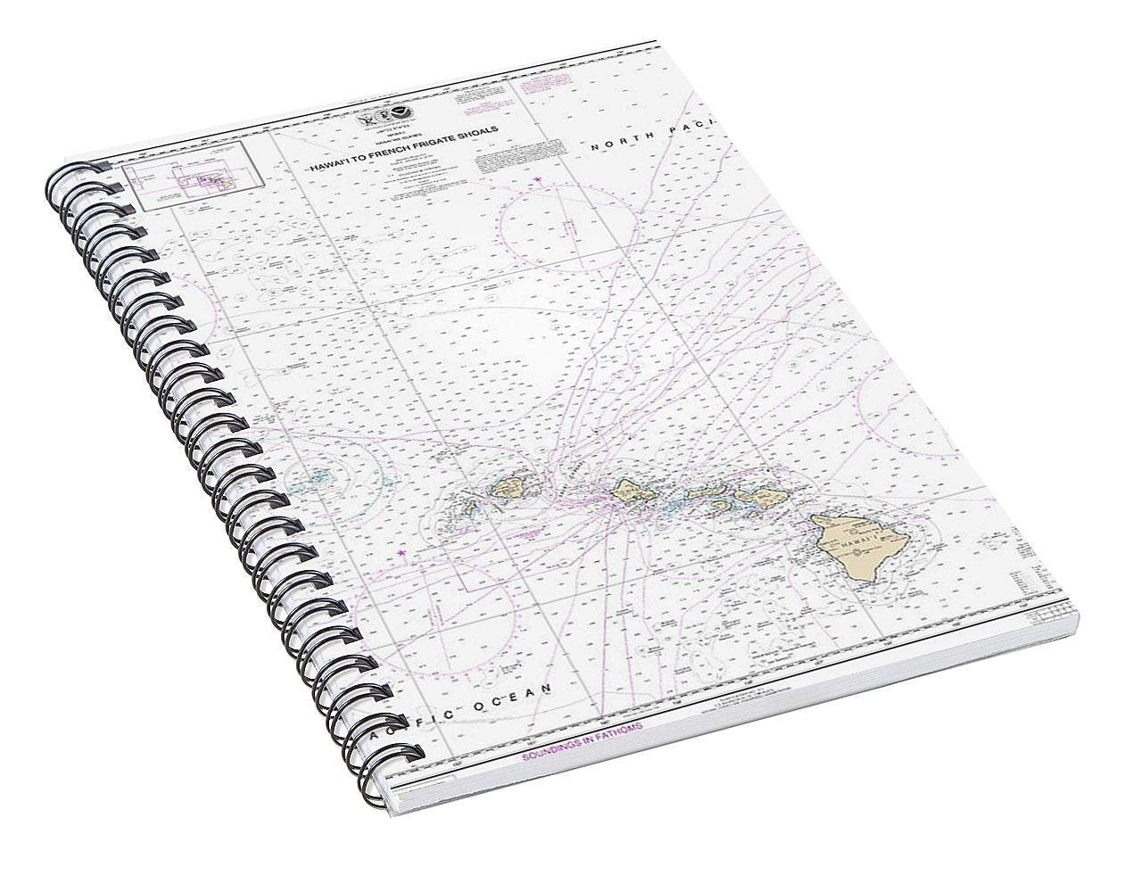 Nautical Chart-19007 Hawaii-french Frigate Shoals - Spiral Notebook