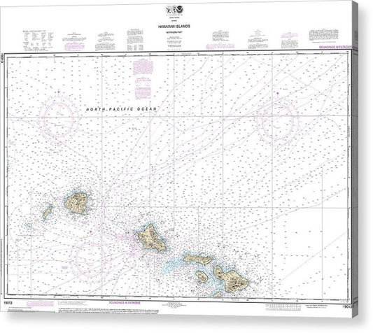 Nautical Chart-19013 Hawaiian Islands Northern Part  Acrylic Print