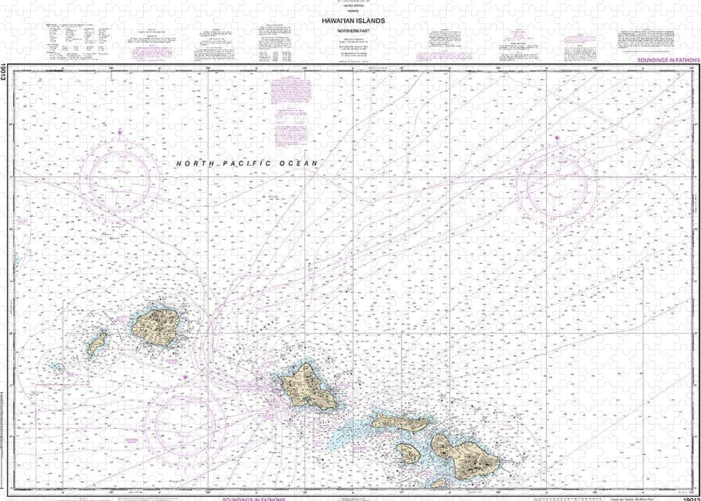 Nautical Chart-19013 Hawaiian Islands Northern Part - Puzzle