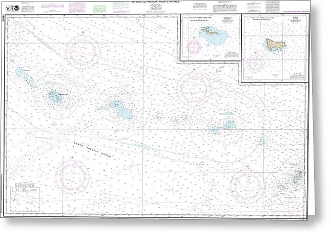 Nautical Chart-19016 Niihau-french Frigate Shoals, Necker Island, Nihoa - Greeting Card