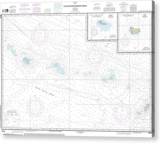 Nautical Chart-19016 Niihau-French Frigate Shoals, Necker Island, Nihoa  Acrylic Print