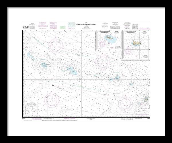 Nautical Chart-19016 Niihau-french Frigate Shoals, Necker Island, Nihoa - Framed Print