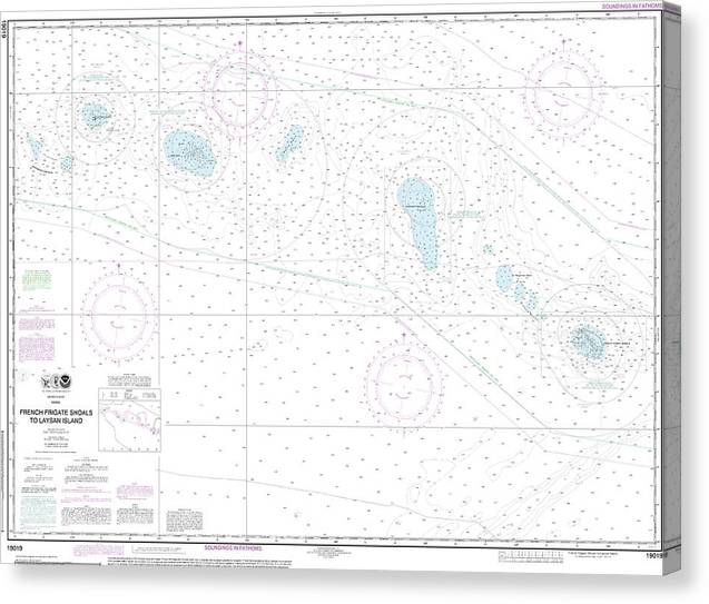 Nautical Chart-19019 French Frigate Shoals-Laysan Island Canvas Print