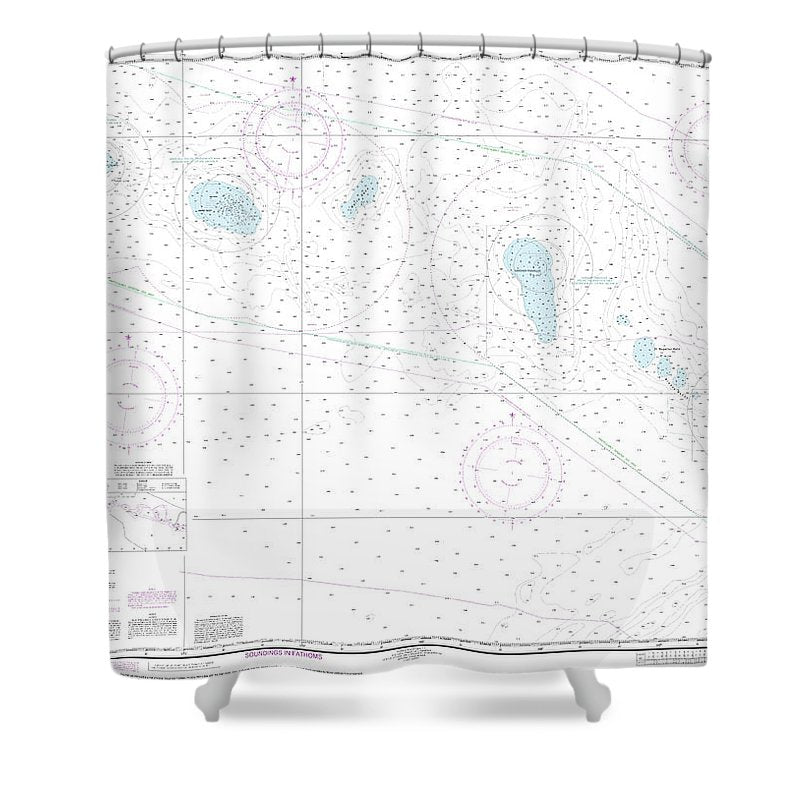 Nautical Chart 19019 French Frigate Shoals Laysan Island Shower Curtain