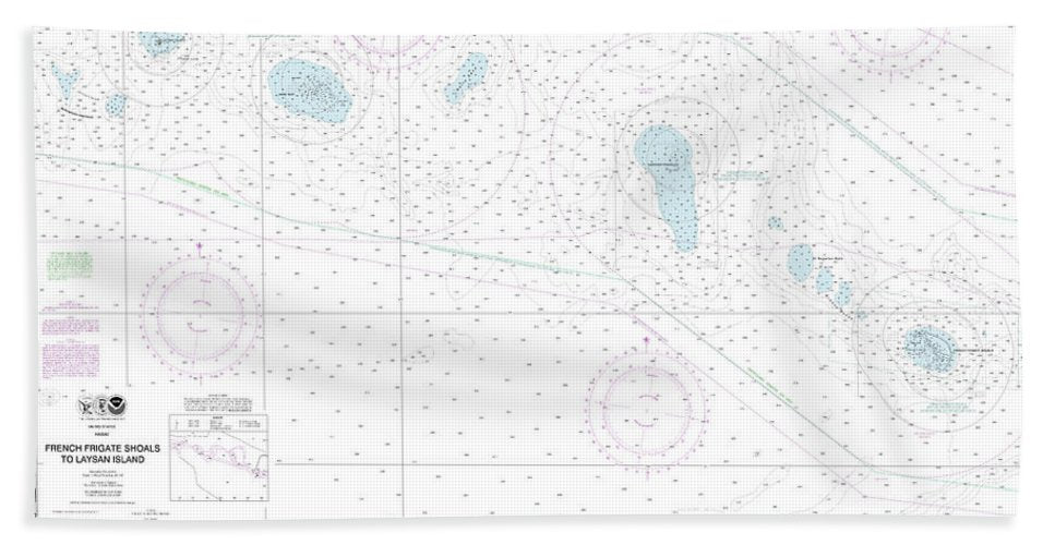 Nautical Chart-19019 French Frigate Shoals-laysan Island - Bath Towel