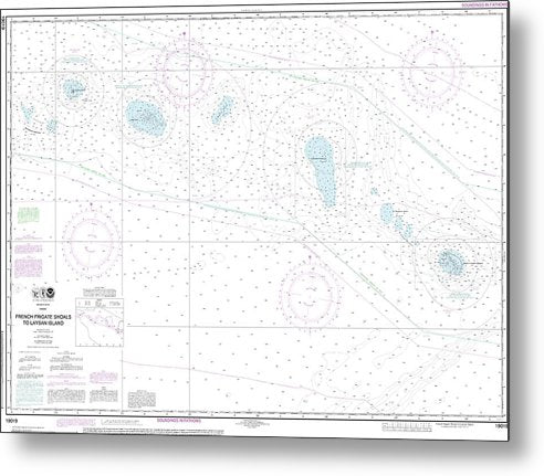 A beuatiful Metal Print of the Nautical Chart-19019 French Frigate Shoals-Laysan Island - Metal Print by SeaKoast.  100% Guarenteed!