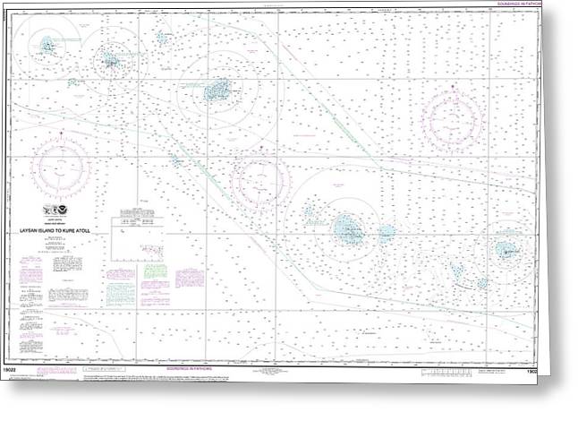 Nautical Chart-19022 Laysan Island-kure Atoll - Greeting Card