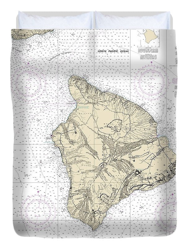 Nautical Chart-19320 Island-hawaii - Duvet Cover