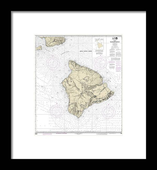 Nautical Chart-19320 Island-hawaii - Framed Print