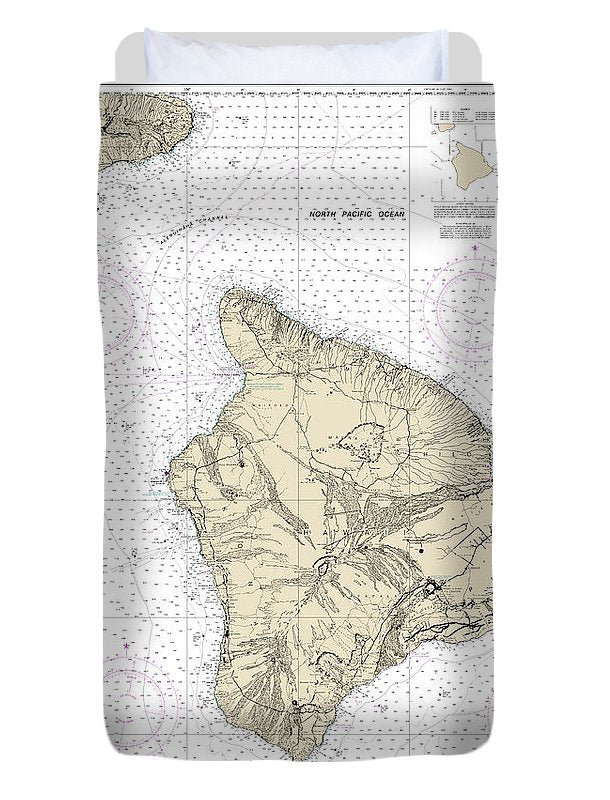 Nautical Chart-19320 Island-hawaii - Duvet Cover