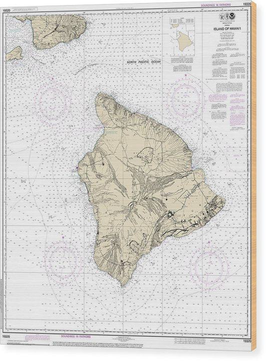 Nautical Chart-19320 Island-Hawaii Wood Print