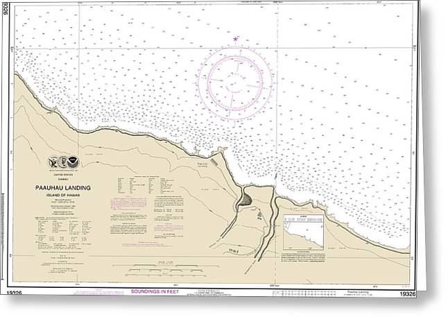 Nautical Chart-19326 Paauhau Landing Island-hawaii - Greeting Card