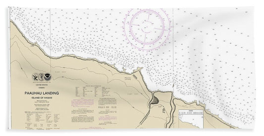 Nautical Chart-19326 Paauhau Landing Island-hawaii - Bath Towel