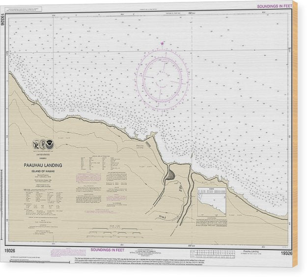 Nautical Chart-19326 Paauhau Landing Island-Hawaii Wood Print