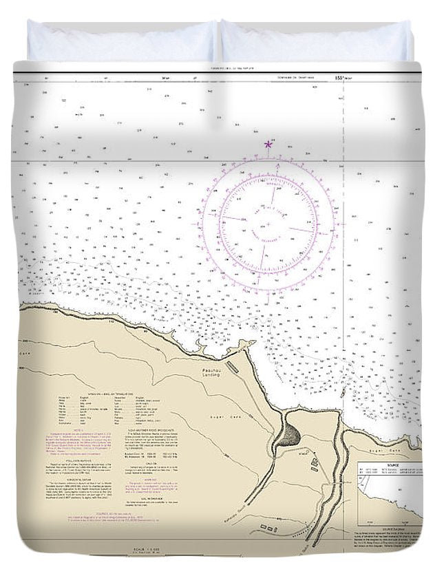 Nautical Chart-19326 Paauhau Landing Island-hawaii - Duvet Cover