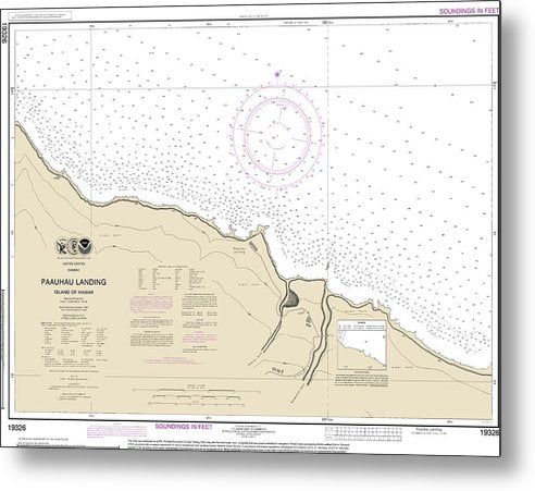 A beuatiful Metal Print of the Nautical Chart-19326 Paauhau Landing Island-Hawaii - Metal Print by SeaKoast.  100% Guarenteed!