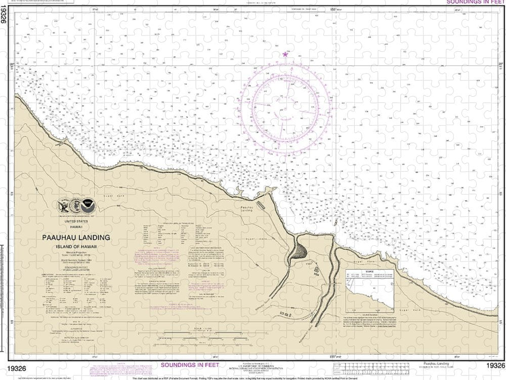 Nautical Chart 19326 Paauhau Landing Island Hawaii Puzzle