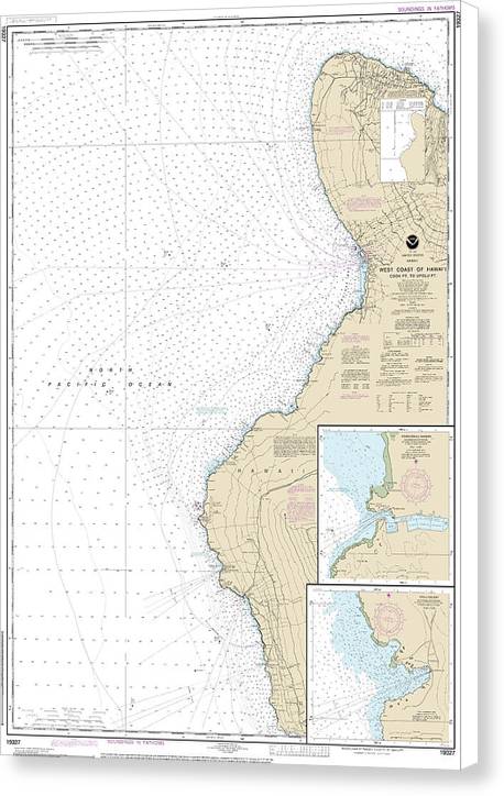 Nautical Chart-19327 West Coast-hawaii Cook Point-upolu Point, Keauhou Bay, Honokohau Harbor - Canvas Print