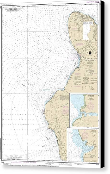 Nautical Chart-19327 West Coast-hawaii Cook Point-upolu Point, Keauhou Bay, Honokohau Harbor - Canvas Print