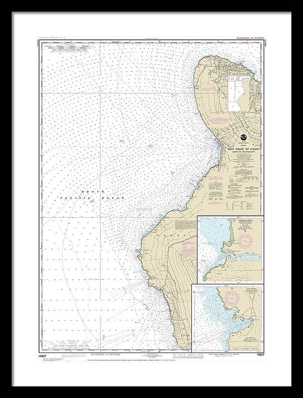 Nautical Chart-19327 West Coast-hawaii Cook Point-upolu Point, Keauhou Bay, Honokohau Harbor - Framed Print