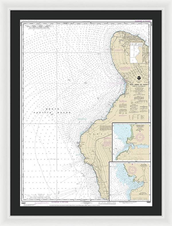 Nautical Chart-19327 West Coast-hawaii Cook Point-upolu Point, Keauhou Bay, Honokohau Harbor - Framed Print