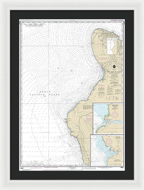 Nautical Chart-19327 West Coast-hawaii Cook Point-upolu Point, Keauhou Bay, Honokohau Harbor - Framed Print