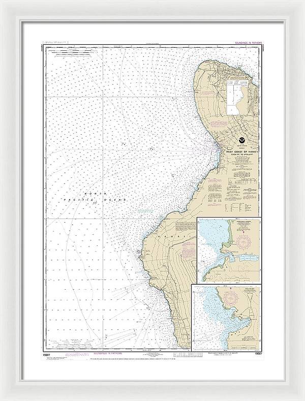 Nautical Chart-19327 West Coast-hawaii Cook Point-upolu Point, Keauhou Bay, Honokohau Harbor - Framed Print