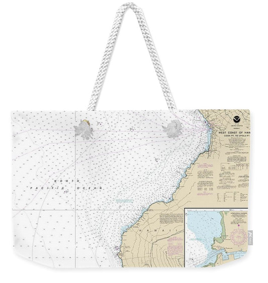 Nautical Chart-19327 West Coast-hawaii Cook Point-upolu Point, Keauhou Bay, Honokohau Harbor - Weekender Tote Bag