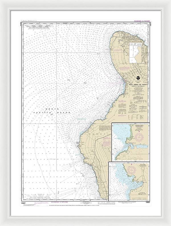 Nautical Chart-19327 West Coast-hawaii Cook Point-upolu Point, Keauhou Bay, Honokohau Harbor - Framed Print