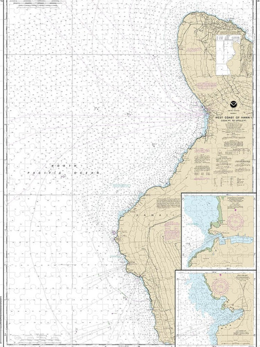 Nautical Chart 19327 West Coast Hawaii Cook Point Upolu Point, Keauhou Bay, Honokohau Harbor Puzzle