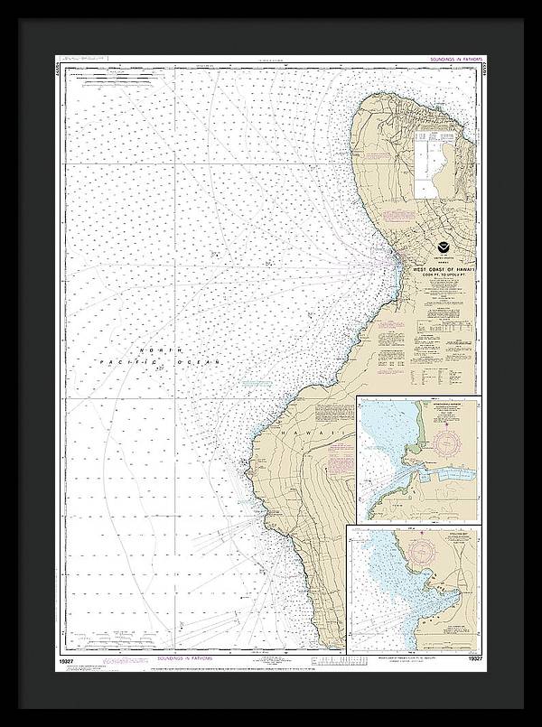 Nautical Chart-19327 West Coast-hawaii Cook Point-upolu Point, Keauhou Bay, Honokohau Harbor - Framed Print