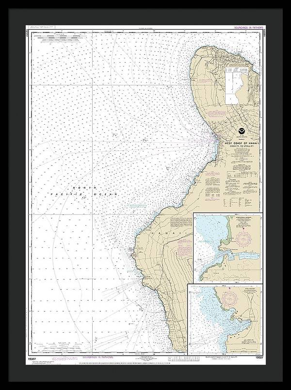 Nautical Chart-19327 West Coast-hawaii Cook Point-upolu Point, Keauhou Bay, Honokohau Harbor - Framed Print