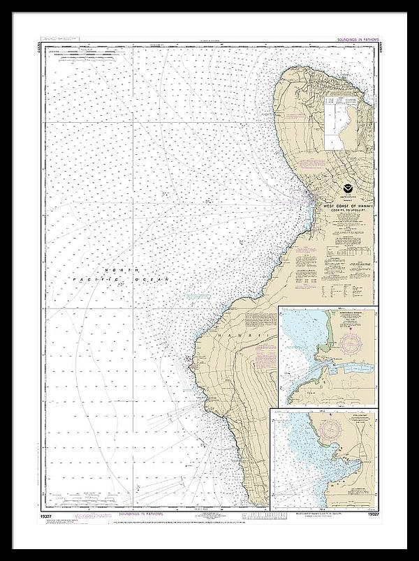 Nautical Chart-19327 West Coast-hawaii Cook Point-upolu Point, Keauhou Bay, Honokohau Harbor - Framed Print