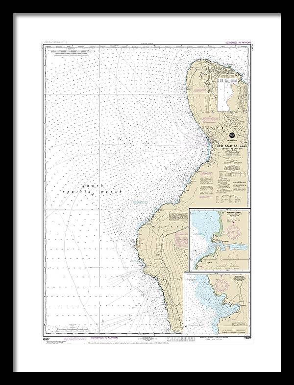 Nautical Chart-19327 West Coast-hawaii Cook Point-upolu Point, Keauhou Bay, Honokohau Harbor - Framed Print