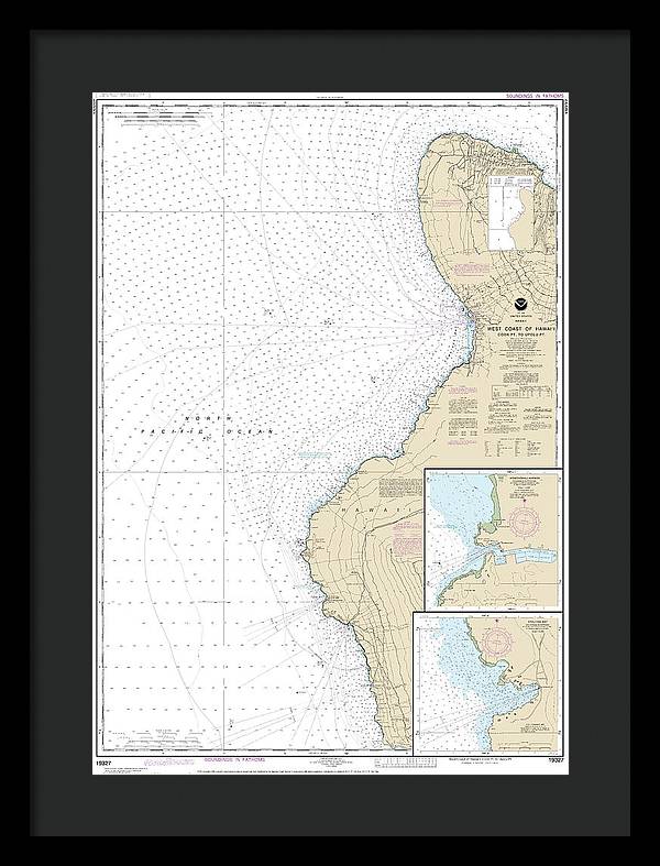 Nautical Chart-19327 West Coast-hawaii Cook Point-upolu Point, Keauhou Bay, Honokohau Harbor - Framed Print